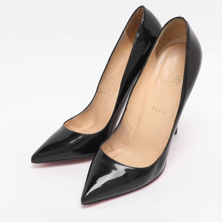 Pre Owned Christian Louboutin Black Patent Leather Pigalle Pumps Size 39
