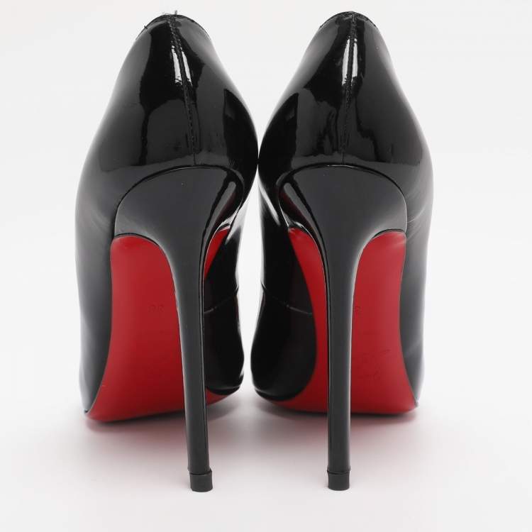Pre Owned Christian Louboutin Black Patent Leather Pigalle Pumps Size 39