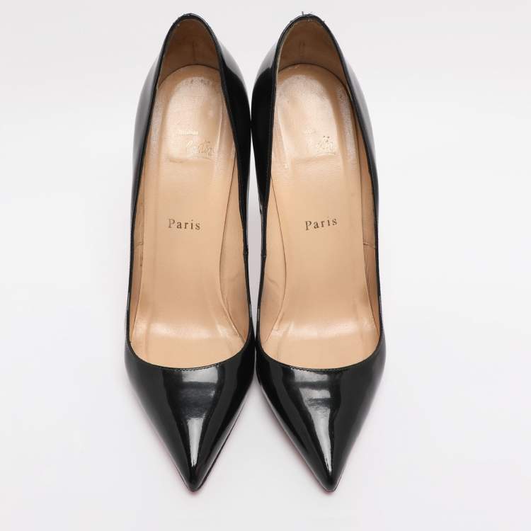 Pre Owned Christian Louboutin Black Patent Leather Pigalle Pumps Size 39