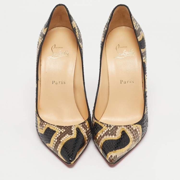 Pre Owned Christian Louboutin Multicolor Python Leather So Kate Pumps Size 38