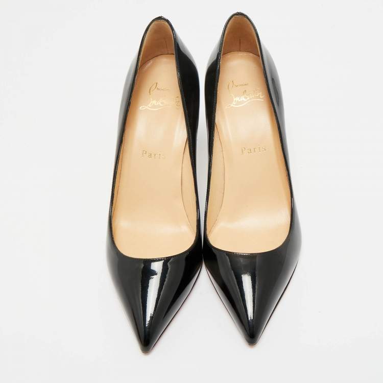 Pre Owned Christian Louboutin Black Patent Leather Pigalle Pumps Size 36.5