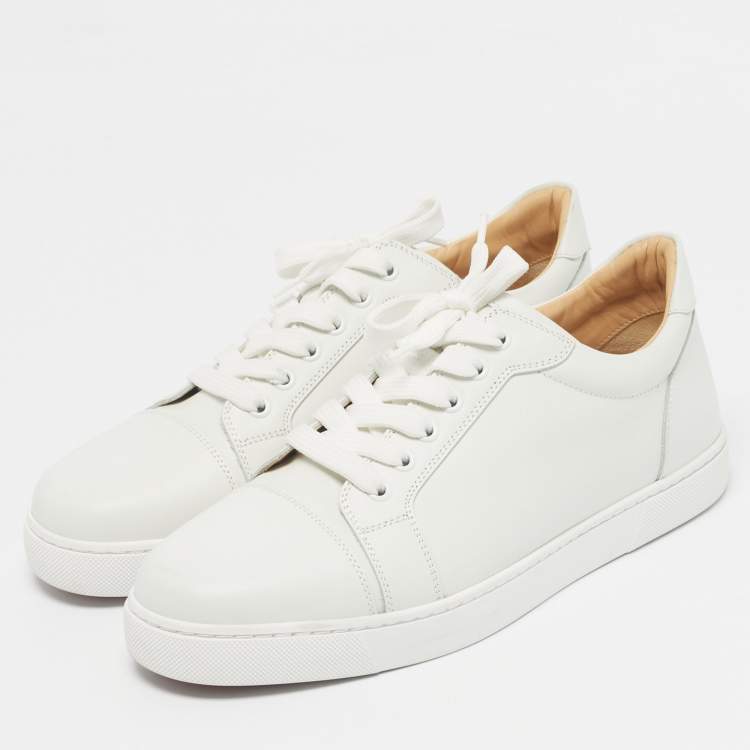 Pre Owned Christian Louboutin White Leather Vieira Sneakers Size 41