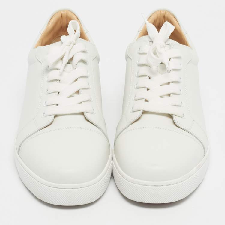 Pre Owned Christian Louboutin White Leather Vieira Sneakers Size 41