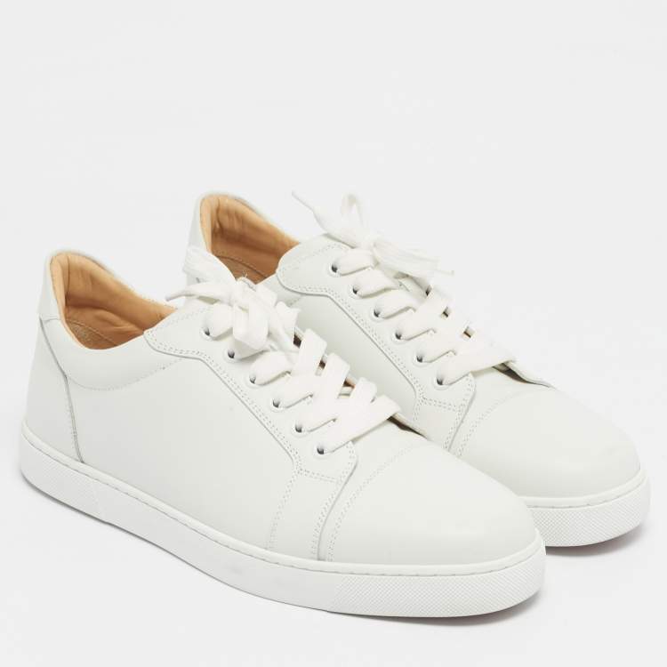 Pre Owned Christian Louboutin White Leather Vieira Sneakers Size 41