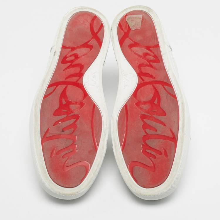 Pre Owned Christian Louboutin White Leather Vieira Sneakers Size 41