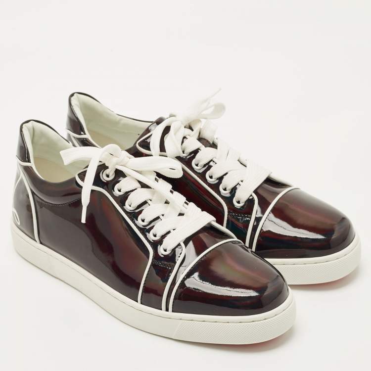 Pre Owned Christian Louboutin Black Patent Leather Fun Vieira Low Top Sneakers Size 40