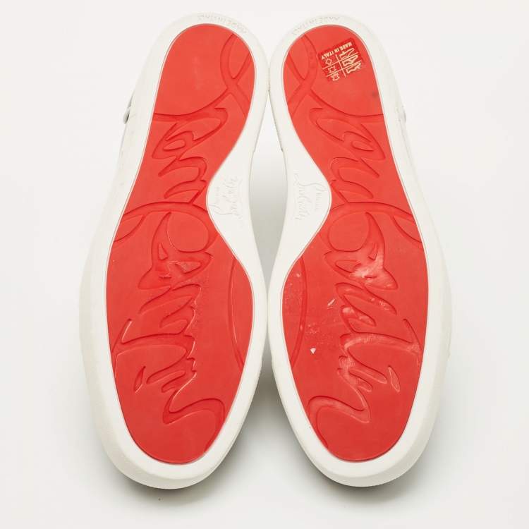 Pre Owned Christian Louboutin Black Patent Leather Fun Vieira Low Top Sneakers Size 40