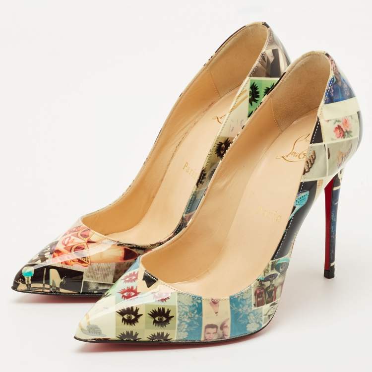 Pre Owned Christian Louboutin Multicolor Patent Leather Pigalle Follies Pumps Size 37