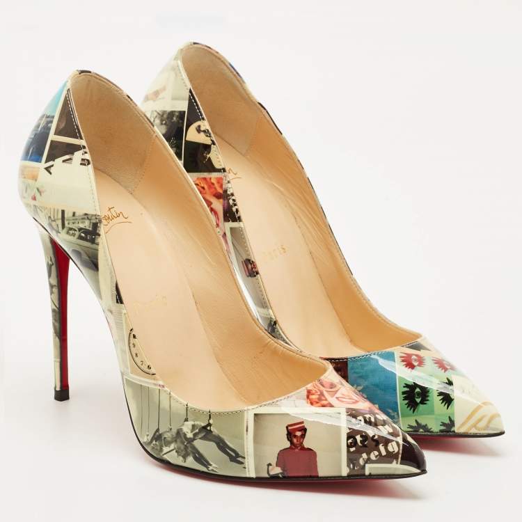 Pre Owned Christian Louboutin Multicolor Patent Leather Pigalle Follies Pumps Size 37