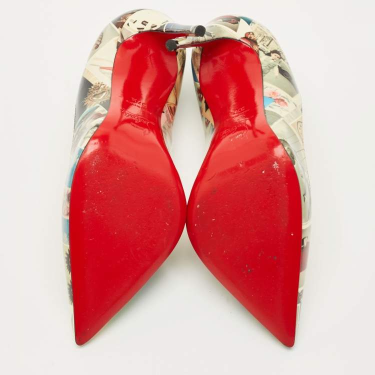 Pre Owned Christian Louboutin Multicolor Patent Leather Pigalle Follies Pumps Size 37