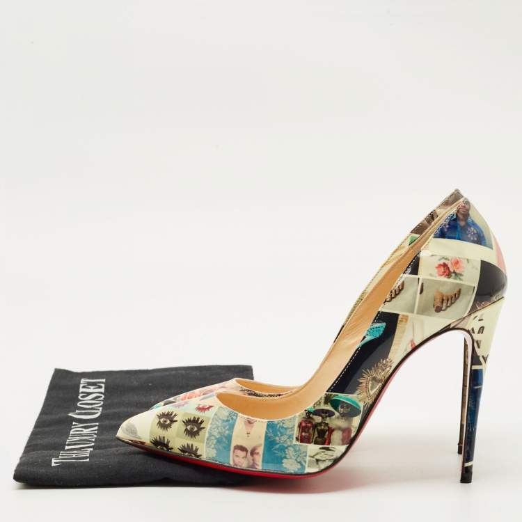 Pre Owned Christian Louboutin Multicolor Patent Leather Pigalle Follies Pumps Size 37