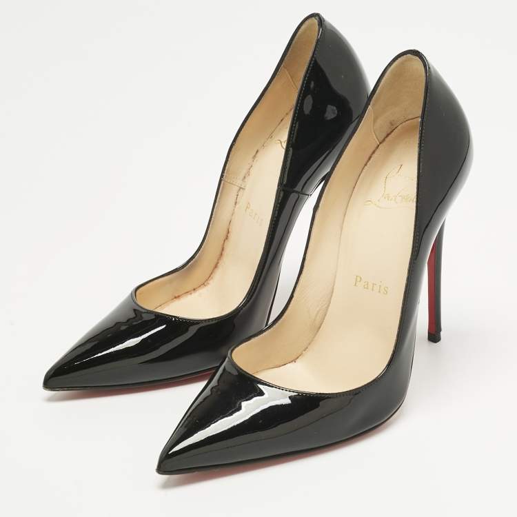Pre Owned Christian Louboutin Black Patent Leather So Kate Pumps Size 35.5