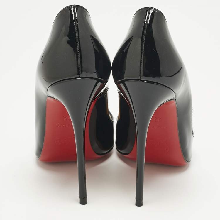 Pre Owned Christian Louboutin Black Patent Leather So Kate Pumps Size 35.5