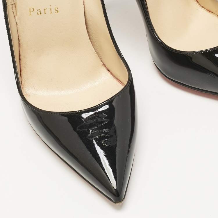 Pre Owned Christian Louboutin Black Patent Leather So Kate Pumps Size 35.5