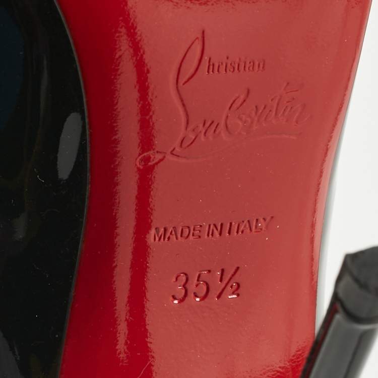Pre Owned Christian Louboutin Black Patent Leather So Kate Pumps Size 35.5