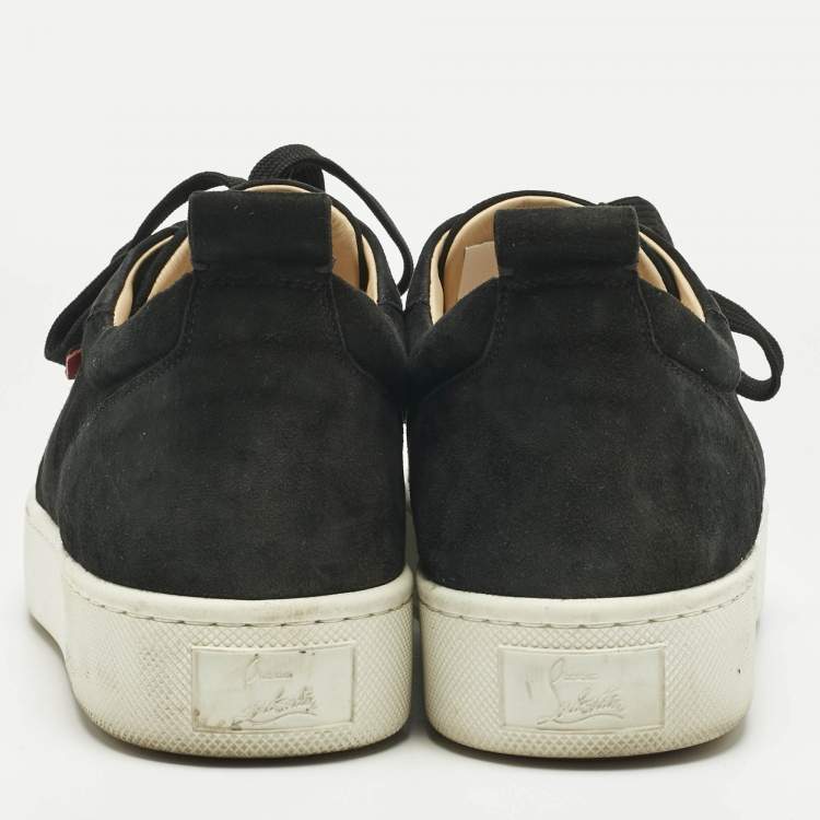 Pre Owned Christian Louboutin Black Suede Happyrui Spikes Sneakers Size 45