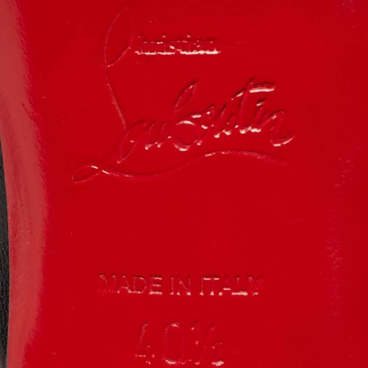 Pre Owned حذاء كعب عالي كريستيان لوبوتان فيري برايف جلد أسود مقاس 40.5
