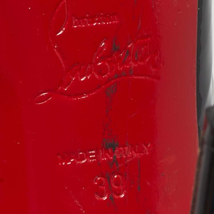 Pre Owned Christian Louboutin Black Patent Leather Jumping D'orsay Pumps Size 39