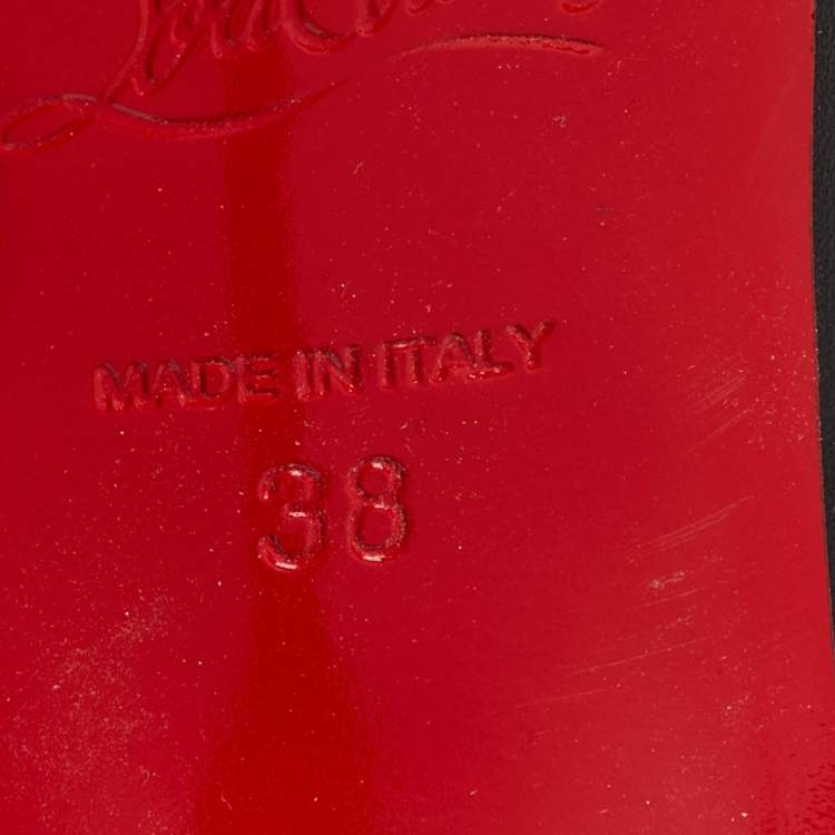 Pre Owned Christian Louboutin Black Leather Botalili Knee Length Boots Size 38