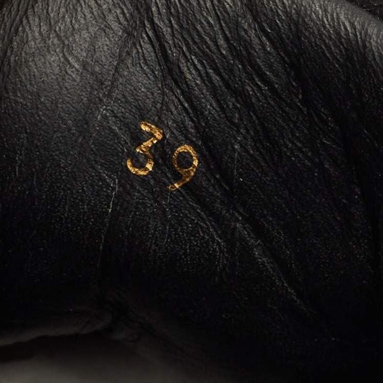 Pre Owned Christian Louboutin Black Python Leather and Suede Vieira Lace Up Sneakers Size 39