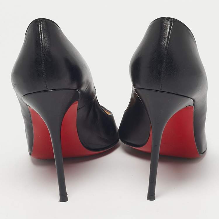 Pre Owned Christian Louboutin Black Leather Corneille Pumps Size 39