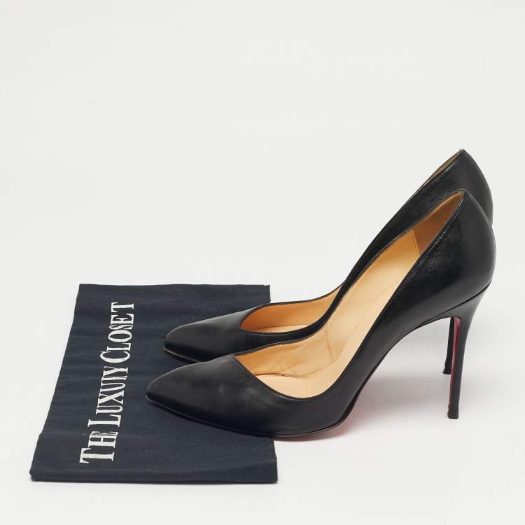 Pre Owned Christian Louboutin Black Leather Corneille Pumps Size 39