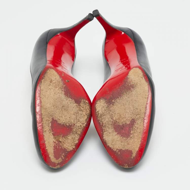 Pre Owned Christian Louboutin Black Leather New Simple Pumps Size 38.5