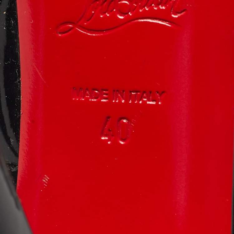 Pre Owned Christian Louboutin Black Patent Leather Very Prive Peep Toe Pumps Size 40