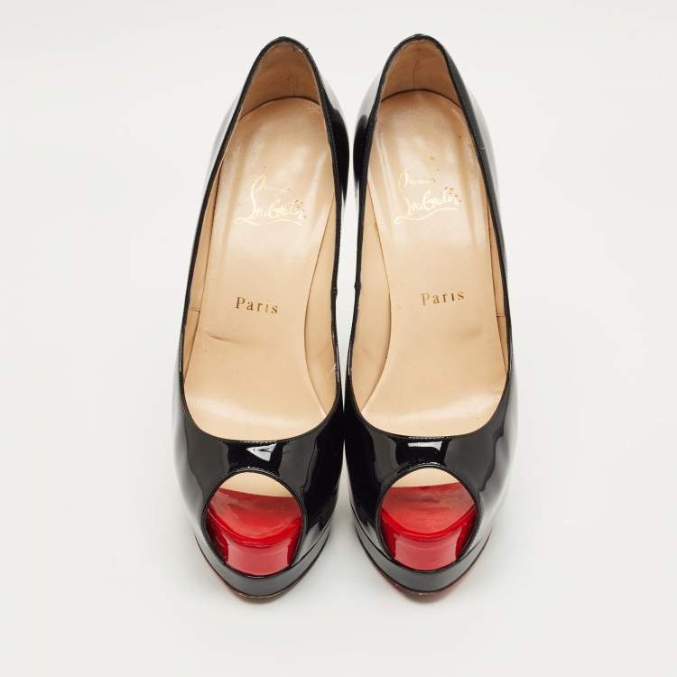  مملوكة مسبقًا Christian Louboutin Black Patent Leather Palais Royal Pumps Size 38