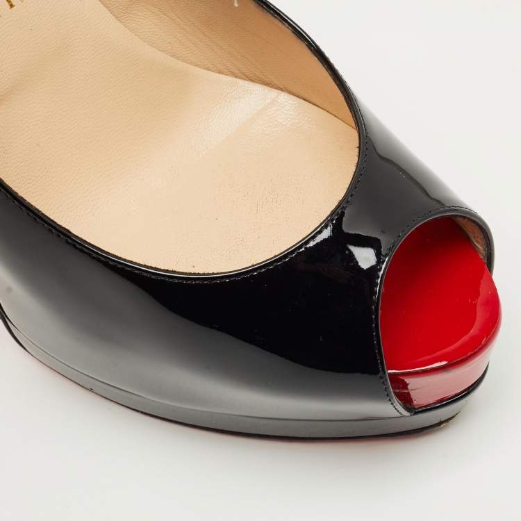 مملوكة مسبقًا Christian Louboutin Black Patent Leather Palais Royal Pumps Size 38