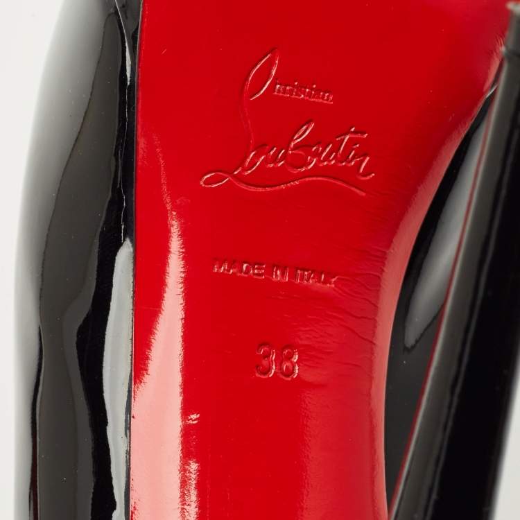 مملوكة مسبقًا Christian Louboutin Black Patent Leather Palais Royal Pumps Size 38