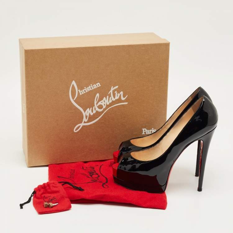 مملوكة مسبقًا Christian Louboutin Black Patent Leather Palais Royal Pumps Size 38