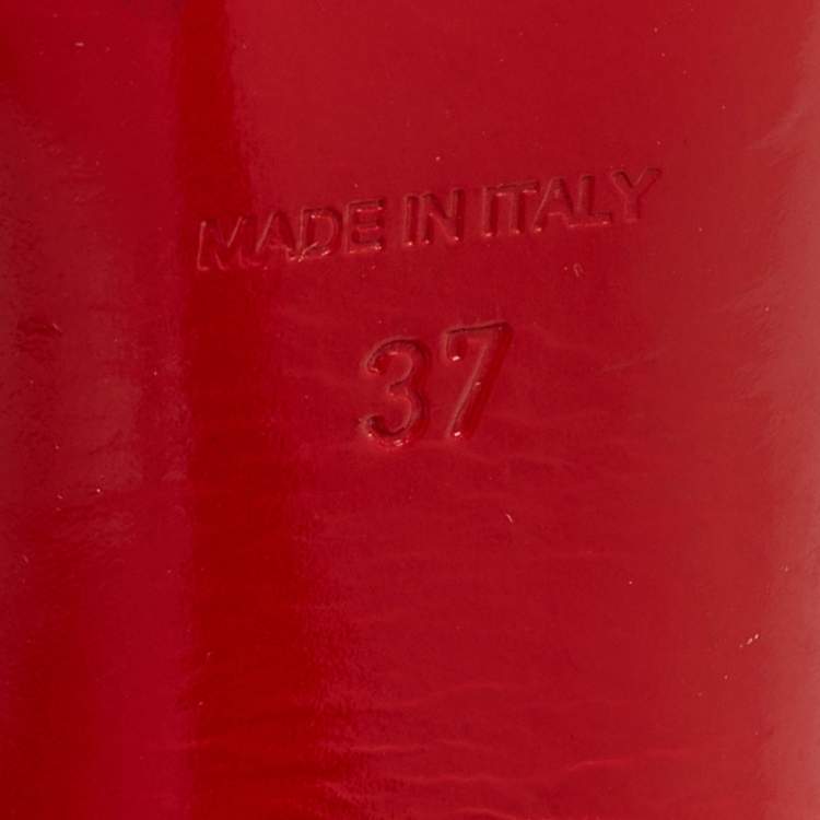 Pre Owned Christian Louboutin Black Leather Coussin Platform Ankle Booties Size 37