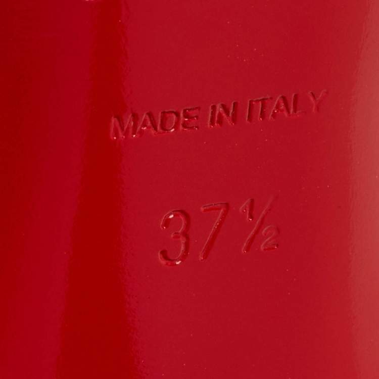 Pre Owned Christian Louboutin Metallic Python Embossed Leather Very Prive Peep Toe Pumps Size 37.5