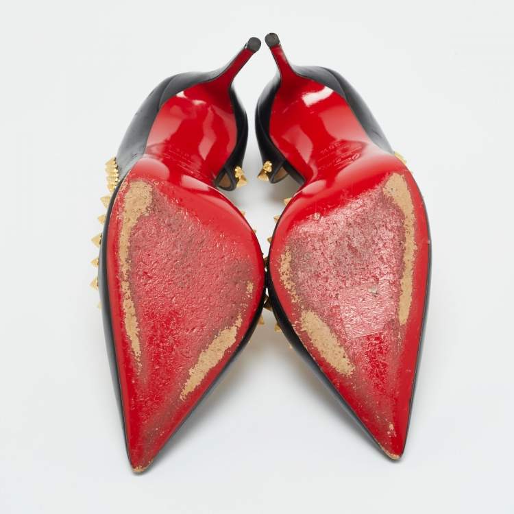 مملوكة مسبقًا Christian Louboutin Black Leather Irishell Pumps Size 36.5