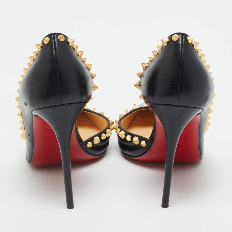 مملوكة مسبقًا Christian Louboutin Black Leather Irishell Pumps Size 36.5