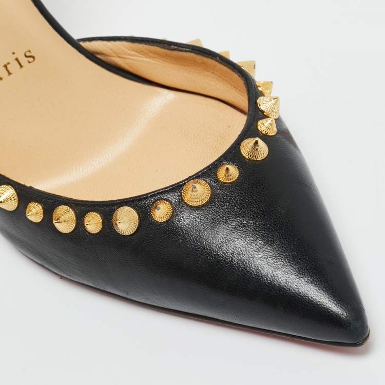 مملوكة مسبقًا Christian Louboutin Black Leather Irishell Pumps Size 36.5