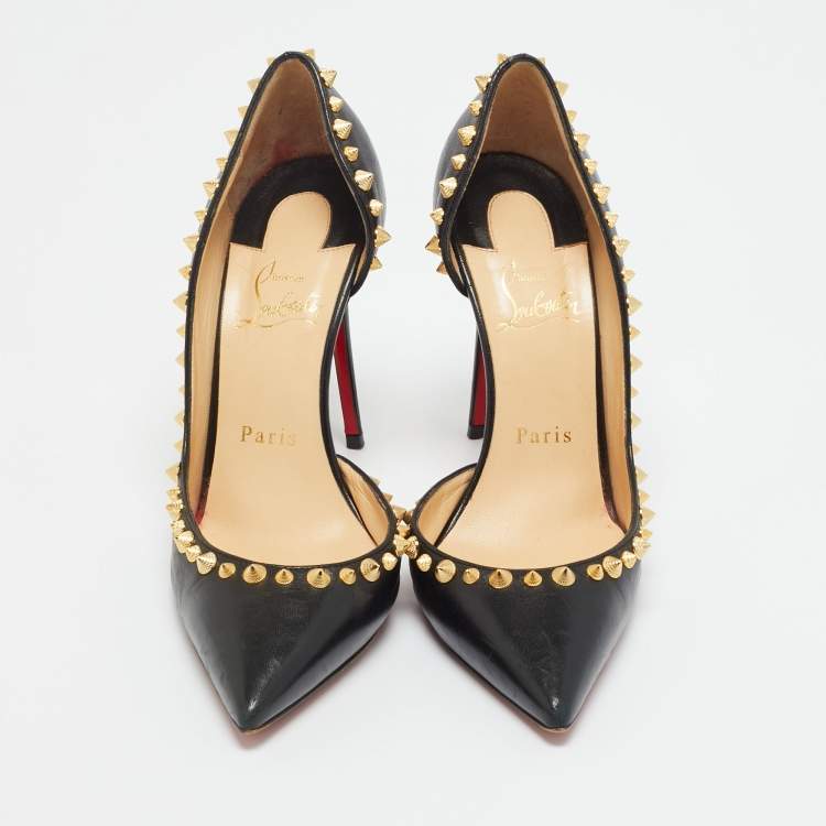 مملوكة مسبقًا Christian Louboutin Black Leather Irishell Pumps Size 36.5
