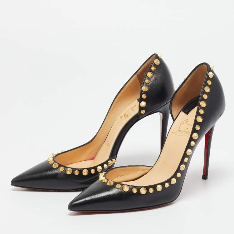 مملوكة مسبقًا Christian Louboutin Black Leather Irishell Pumps Size 36.5