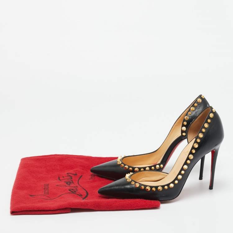 مملوكة مسبقًا Christian Louboutin Black Leather Irishell Pumps Size 36.5
