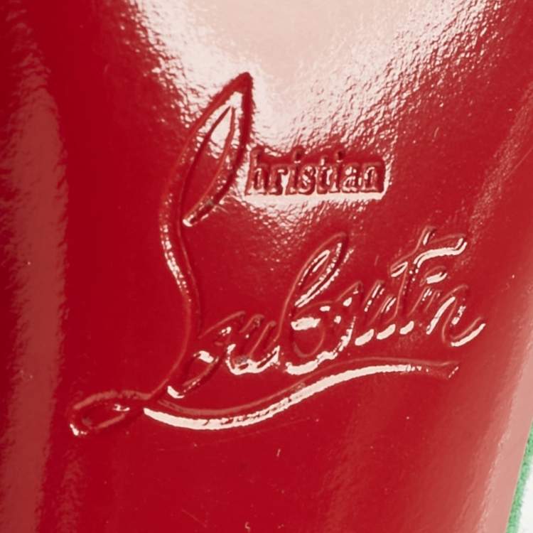 Pre Owned Christian Louboutin Green Suede So Kate Pumps Size 38.5