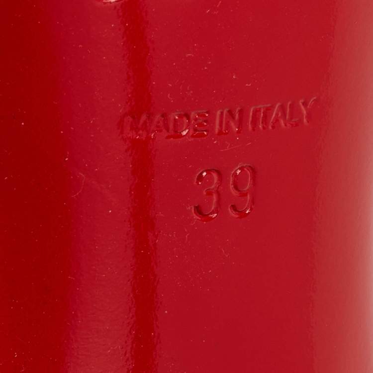 Pre Owned Christian Louboutin Black Mesh and Patent Leather Empiralta Bow Booties Size 39