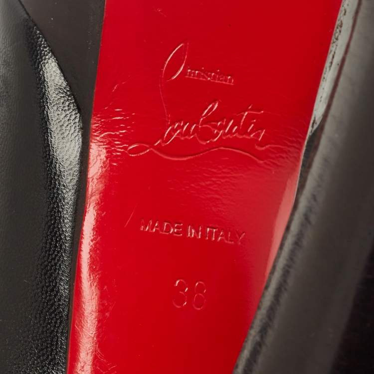 Pre Owned Christian Louboutin Black Leather Grapi Platform Pumps Size 38