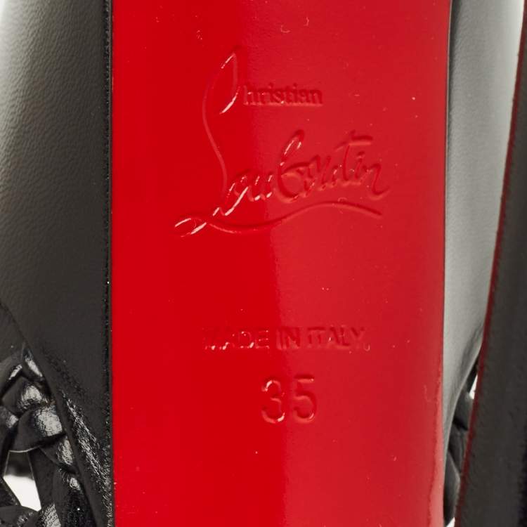 Pre Owned Christian Louboutin Black Leather Votre Altesse Pumps Size 35