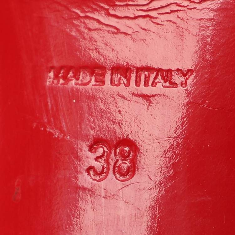 Pre Owned Christian Louboutin Beige Patent Leather Bianca Platform Pumps Size 38