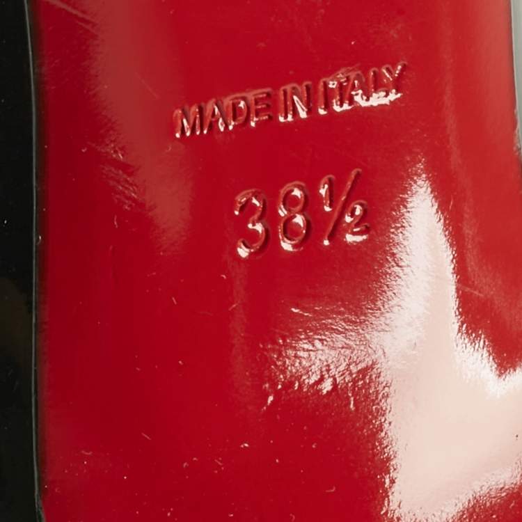 Pre Owned Christian Louboutin Black Patent Leather Decollete Pointed Toe Pumps Size 38.5