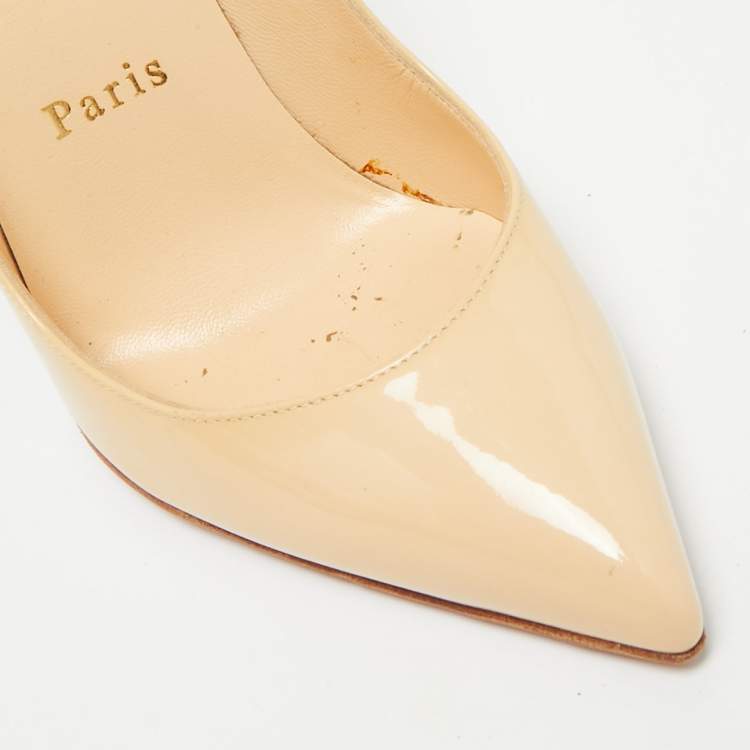 مملوكة مسبقًا Christian Louboutin So Kate Size 35 Beige Patent Leather Pumps