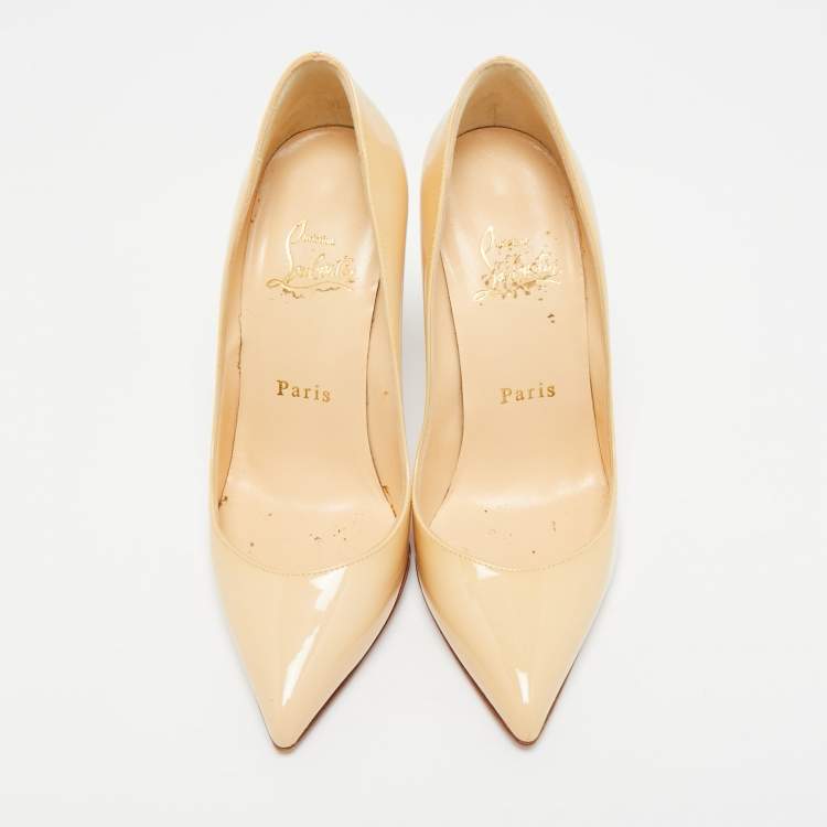 مملوكة مسبقًا Christian Louboutin So Kate Size 35 Beige Patent Leather Pumps