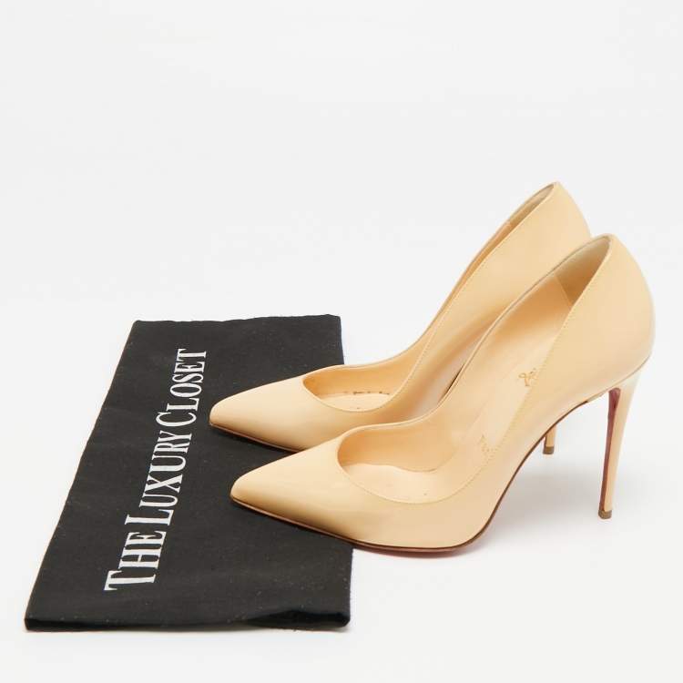 مملوكة مسبقًا Christian Louboutin So Kate Size 35 Beige Patent Leather Pumps