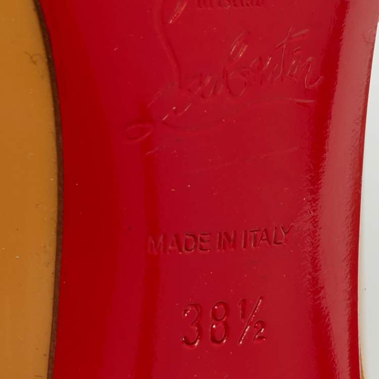 Pre Owned Christian Louboutin So Kate Size 38.5 Beige Patent Leather Pumps